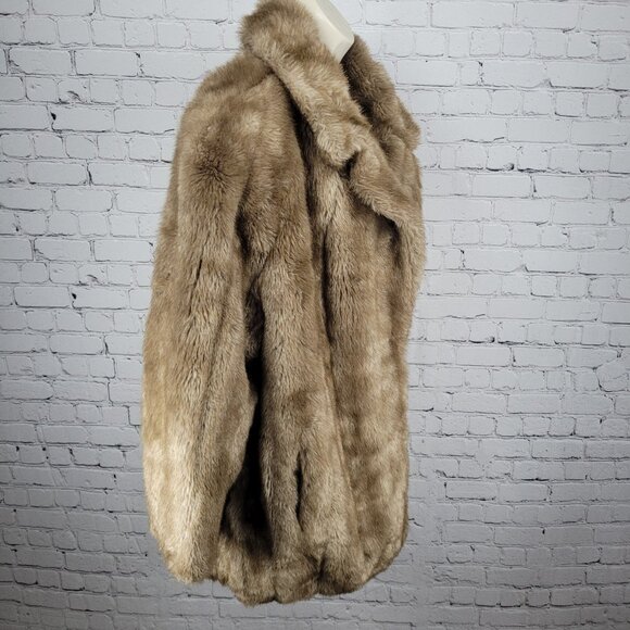 VTG Style VI Ltd Brown Faux Fur Hook & Loop Pockets Collared Lined Coat USA 18 - Picture 16 of 16